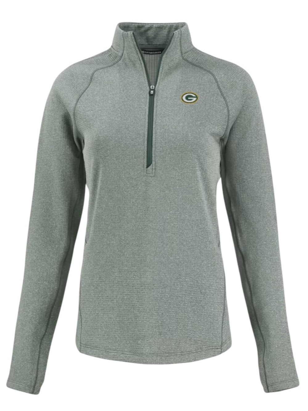 NWOT Cutter & Buck Green Bay Packers Peshastin Eco Tri-Blend Raglan Half-Zip Jac